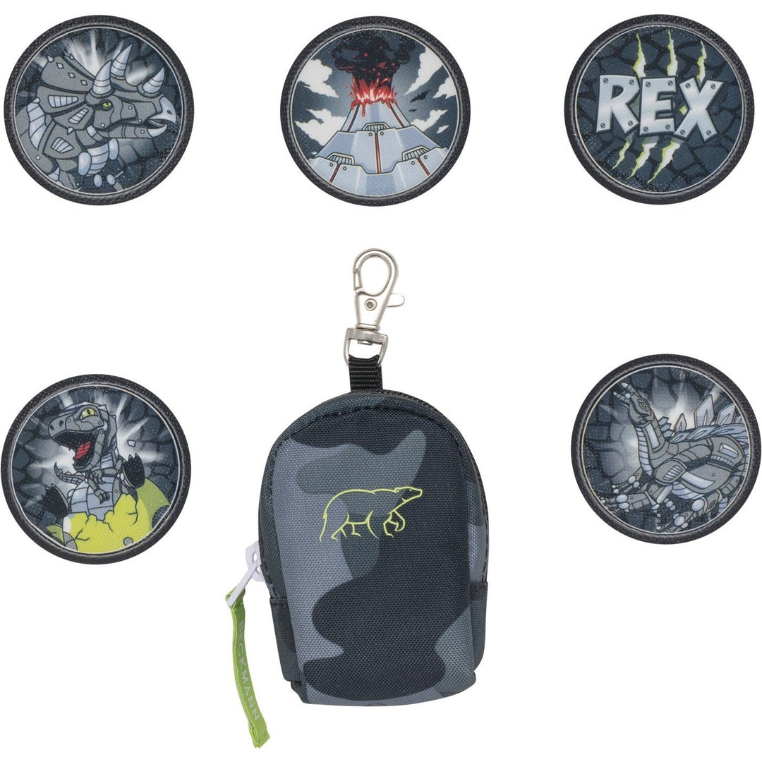 Mini backpack with buttons, Camo Rex
