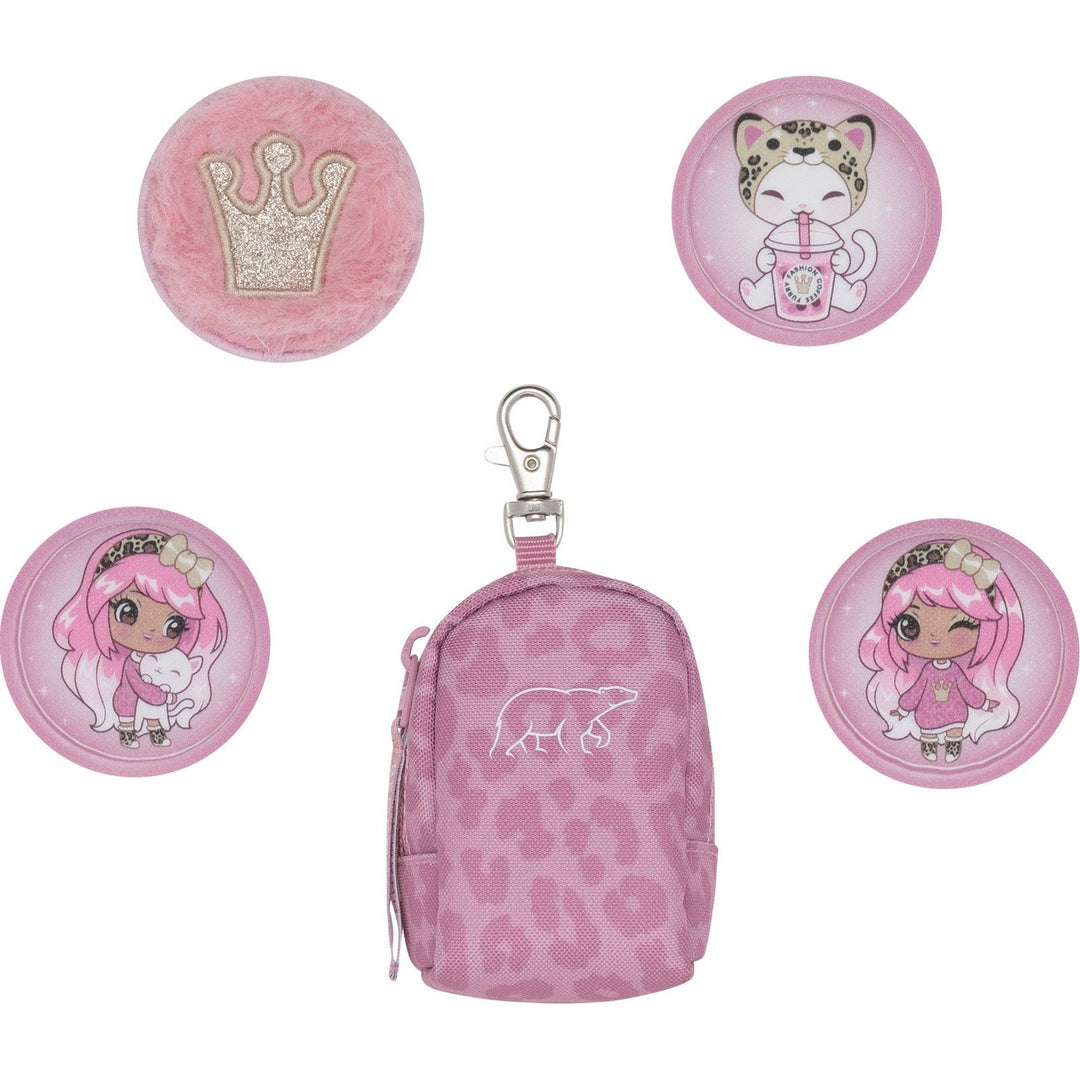 Mini backpack with buttons, Furry