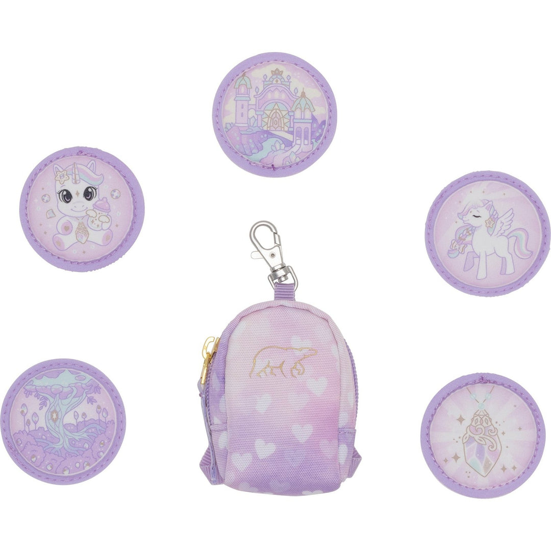 Mini backpack with buttons, Unicorn Princess Purple