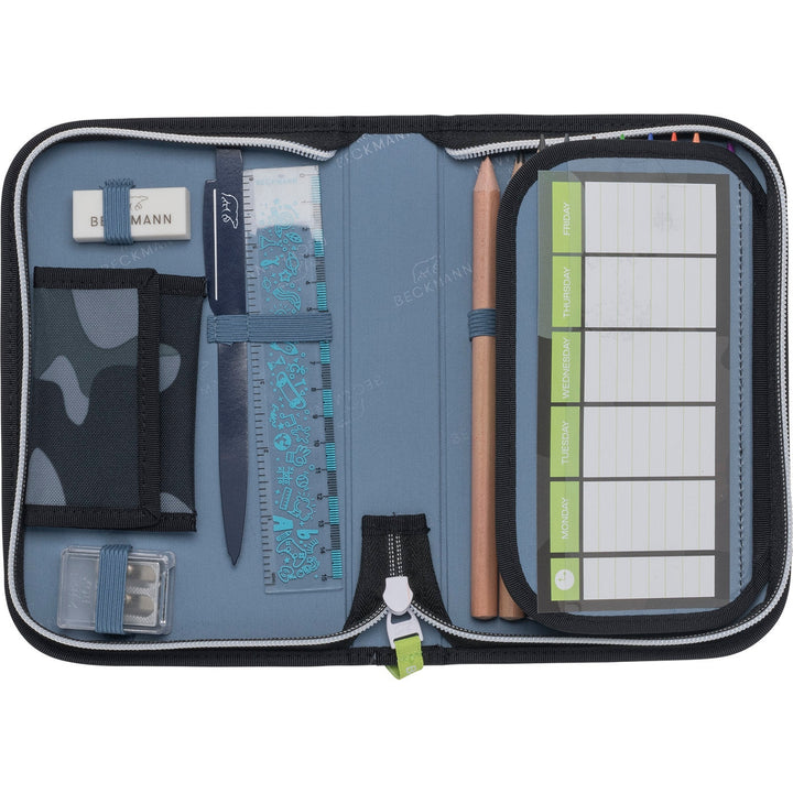 Single section pencil case w/content, Camo Rex