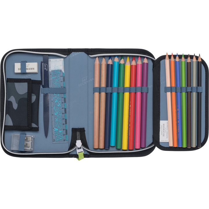 Single section pencil case w/content, Camo Rex