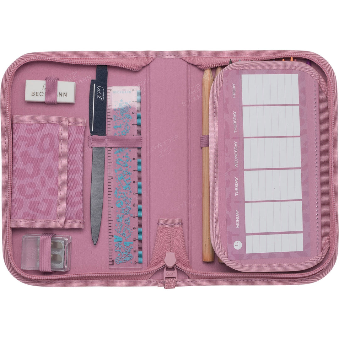 Single section pencil case w/content, Furry