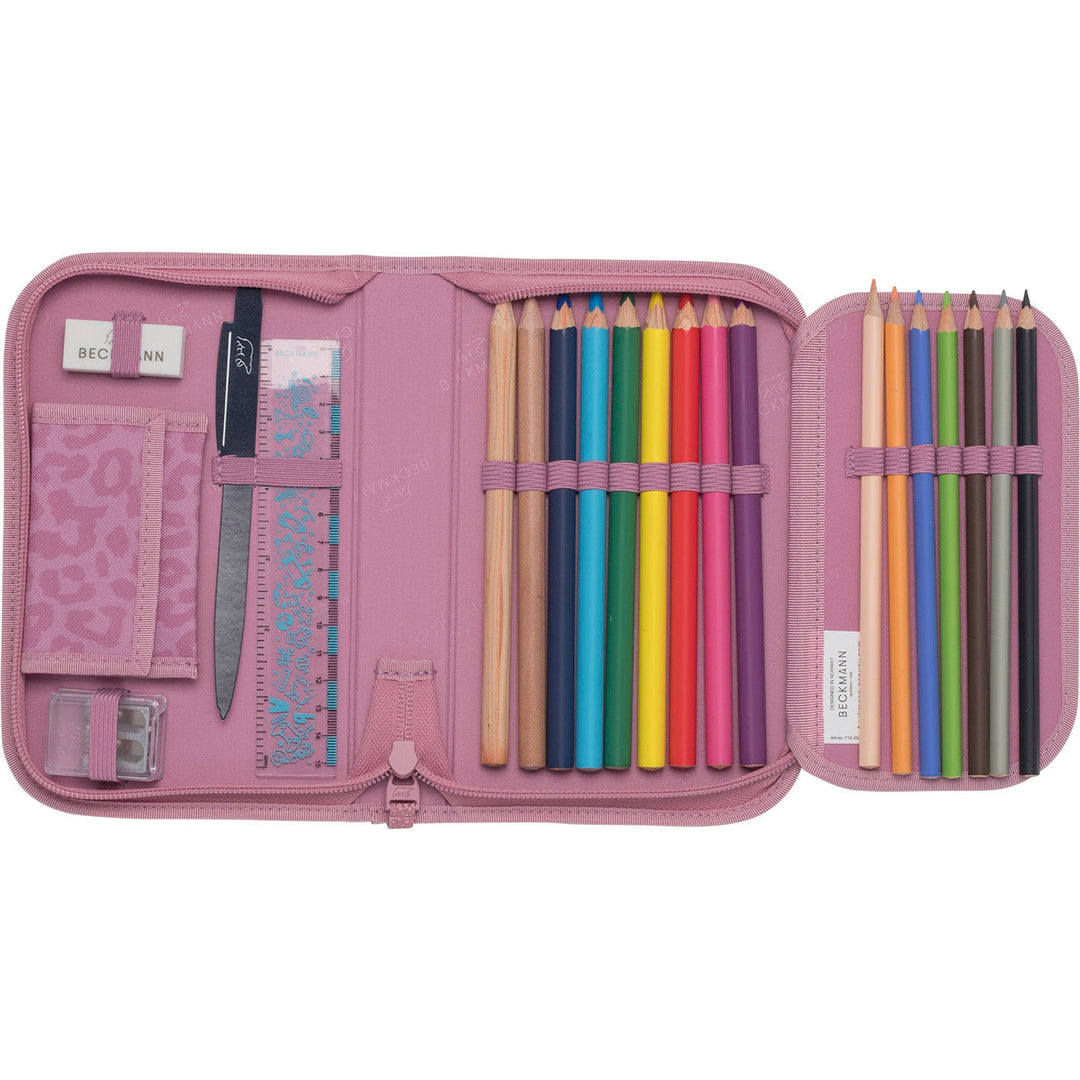 Single section pencil case w/content, Furry
