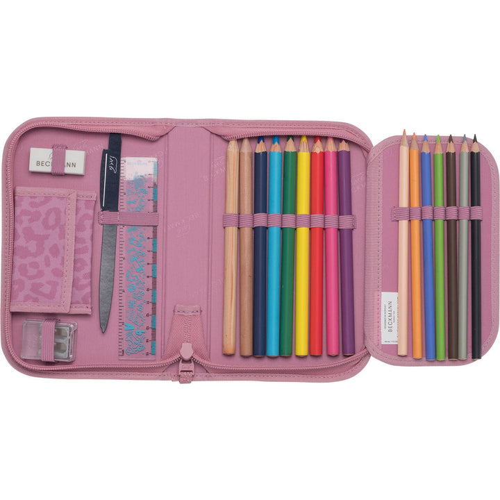 Single section pencil case w/content, Furry