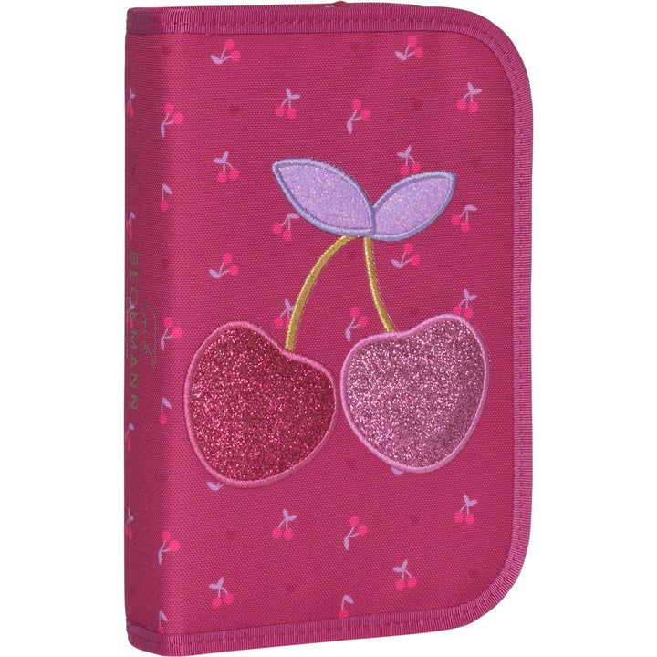 Single section pencil case w/content, Cherry