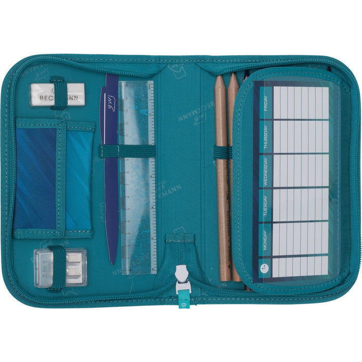 Single section pencil case w/content, Racing
