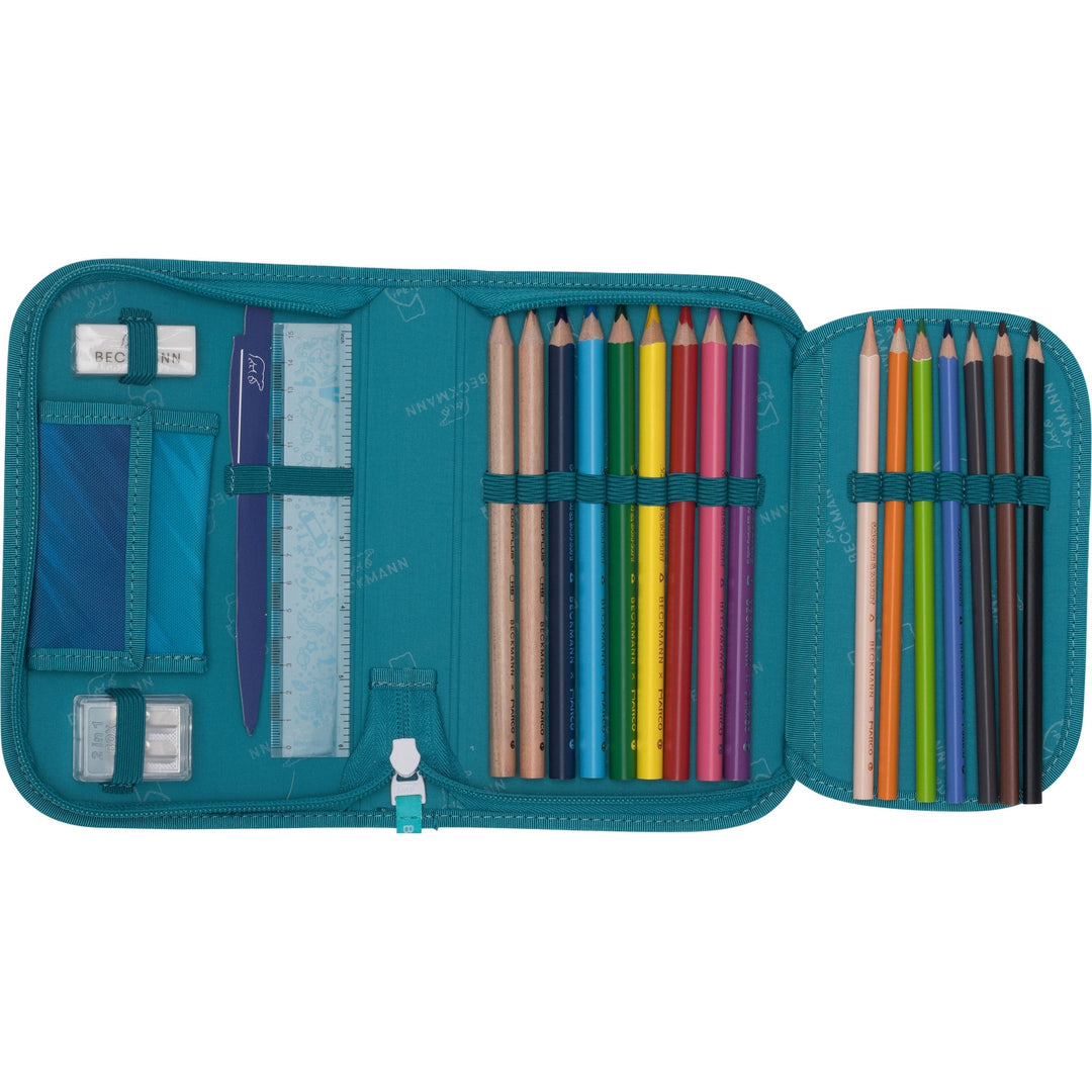 Single section pencil case w/content, Racing