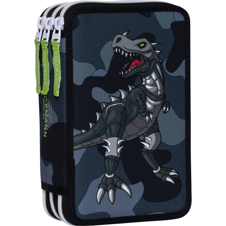 Three section pencil case w/content, Camo Rex