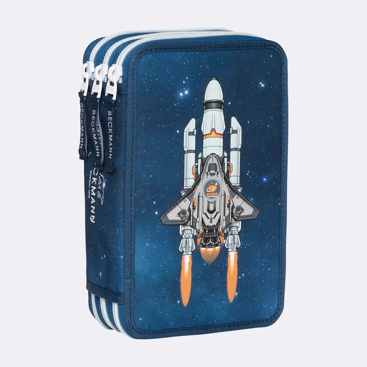 Three section pencil case w/content, Space Mission