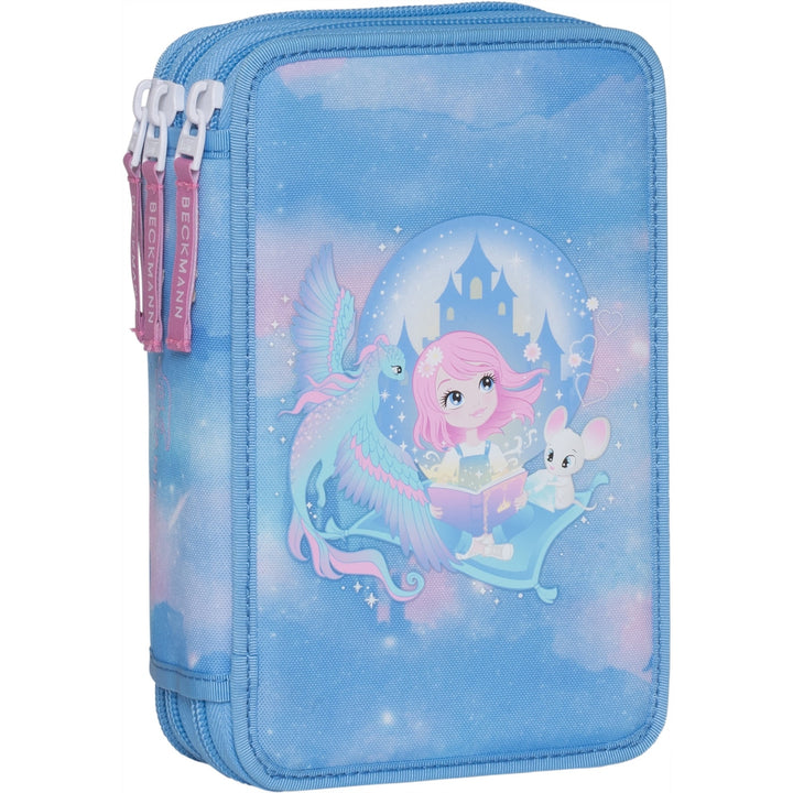 Three section pencil case w/content, Fairytale