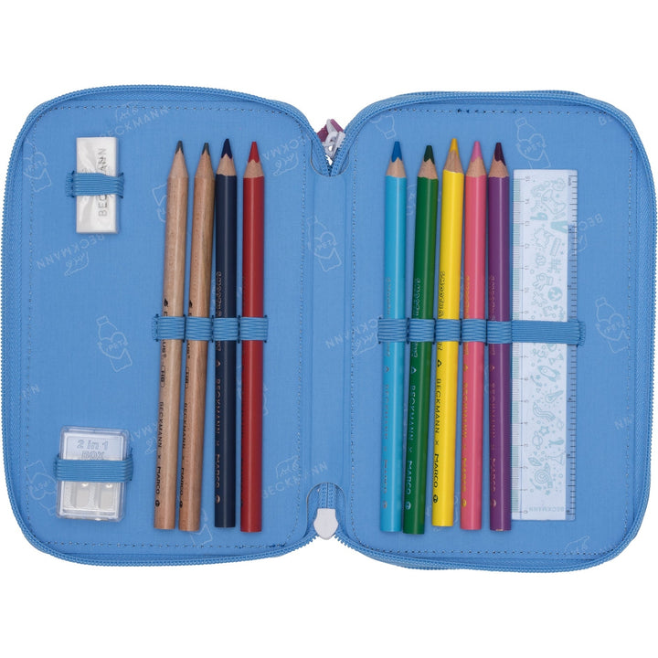 Three section pencil case w/content, Fairytale