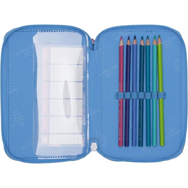 Three section pencil case w/content, Fairytale