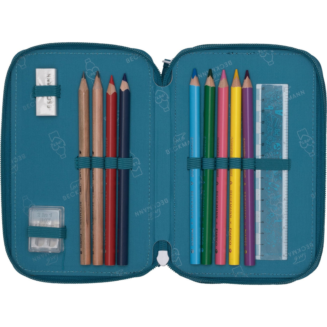 Three section pencil case w/content, Jungle game